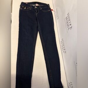 True Religion Brand Jeans Button Fly Dark Wash Denim Size 2